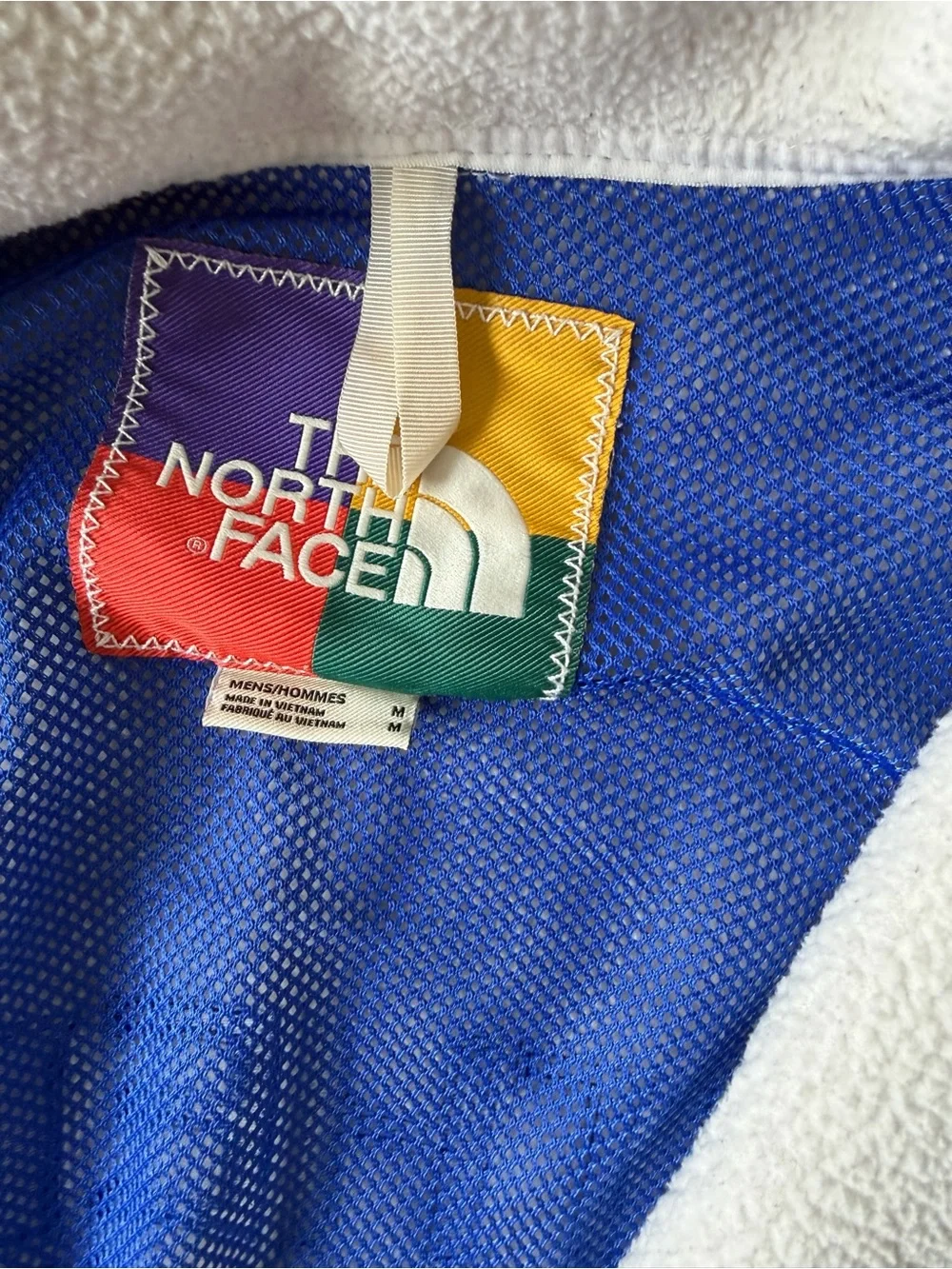 The North Face Fleece Jacket Medium Color Block White Orange